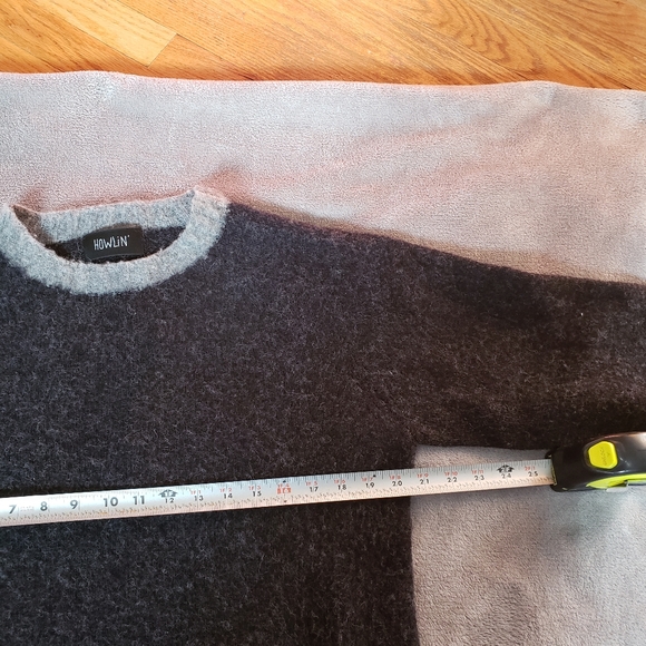 Howlin' Captain Harry Mens Charcoal Lambswool Med Scotland Colorblock Sweater - Picture 7 of 11